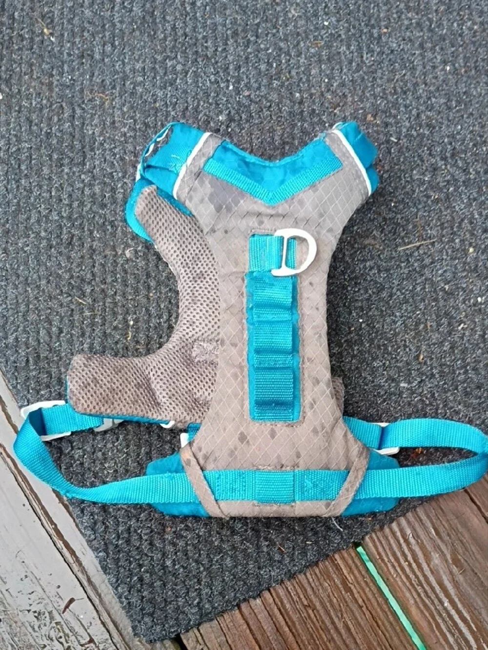 Kurgo Teal Blue and Gray Padded No-Pull Dog Harness